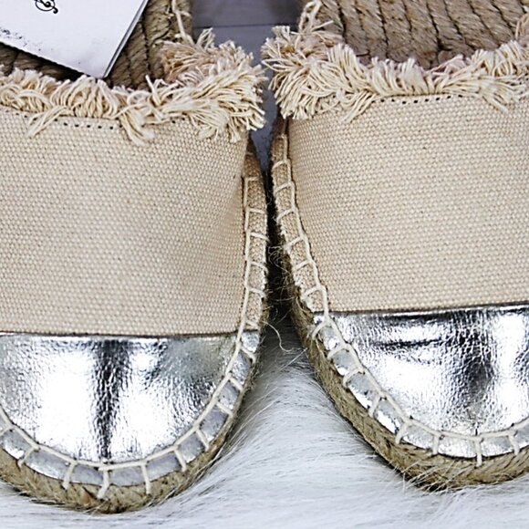 Espadrilles in Cream and Silver - Picture 3 of 8